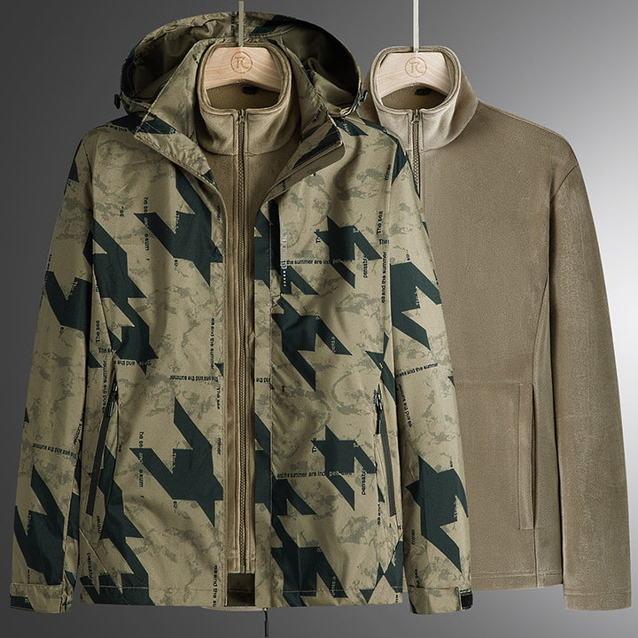 Herren Modular Softshell Parka mit abnehmbarer Fleece-Innenjacke, winddichter Außenschale und verstellbarer Kapuze – Taviero