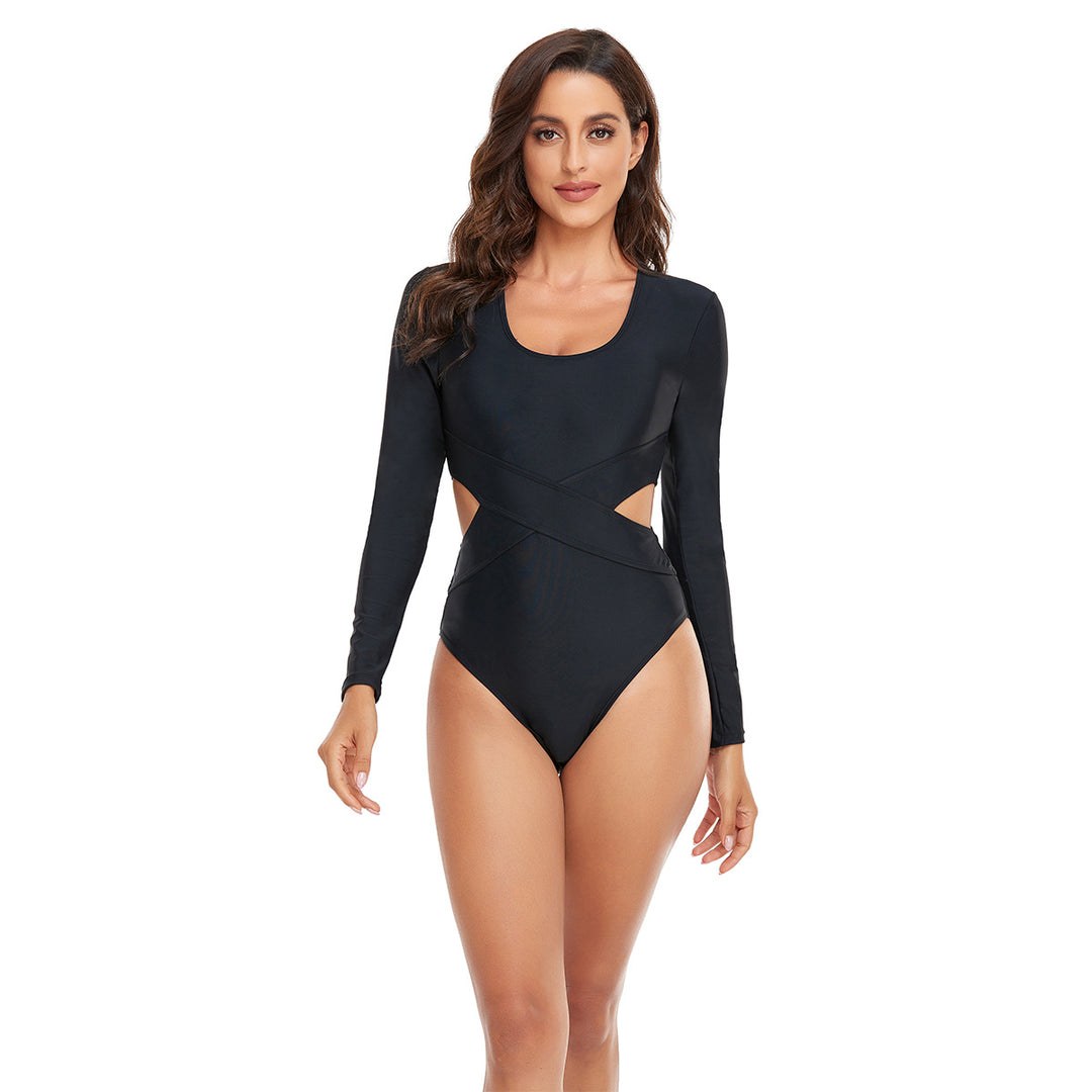 Damen Stilvoller einteiliger Badeanzug mit modernem Cut-Out Echo Archiv