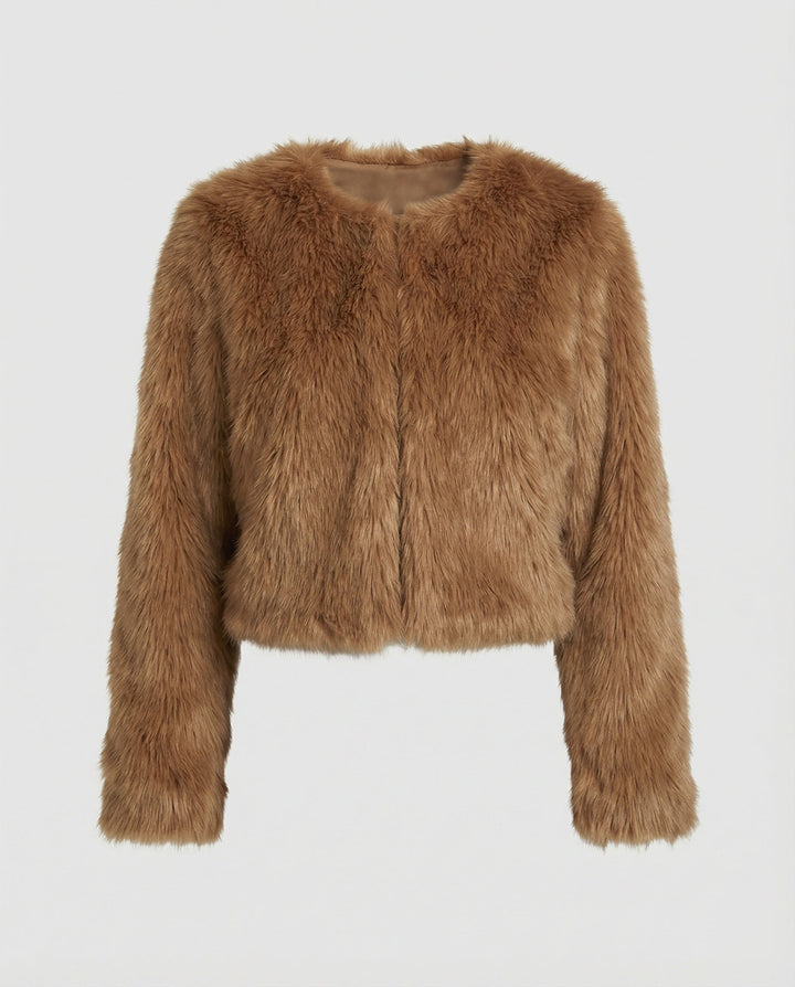 Damen Flauschige Kurzjacke – Célinea