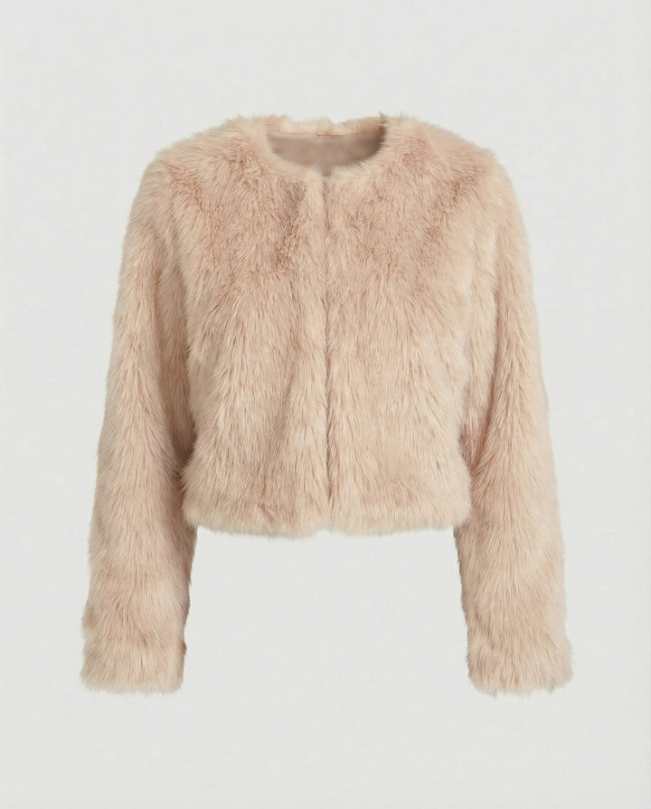 Damen Flauschige Kurzjacke – Célinea