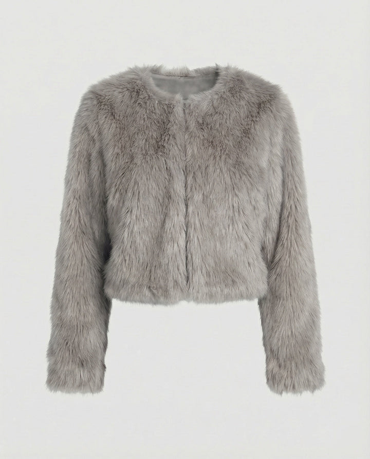 Damen Flauschige Kurzjacke – Célinea