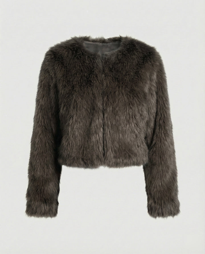 Damen Flauschige Kurzjacke – Célinea