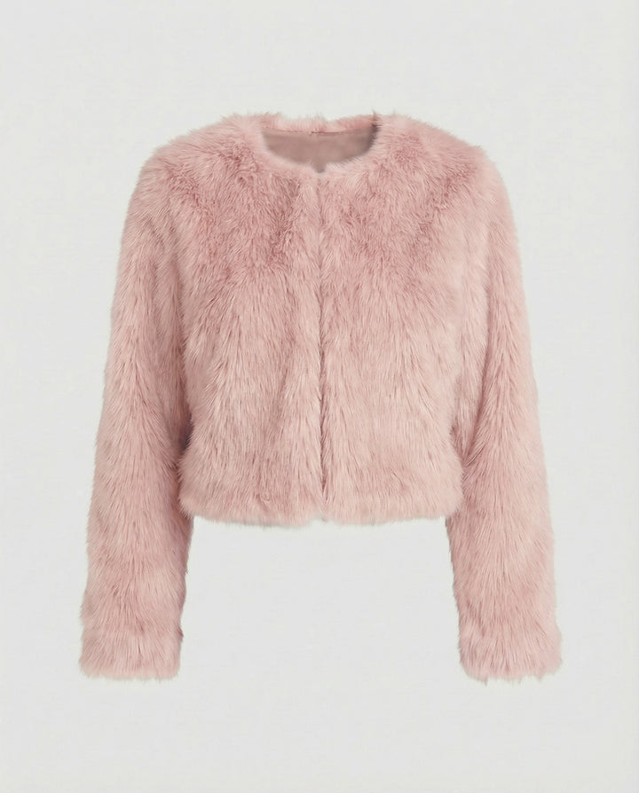 Damen Flauschige Kurzjacke – Célinea