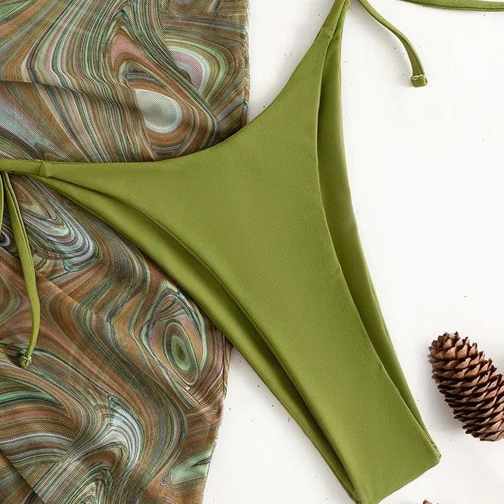 Damen Bikini-Set mit raffiniertem Wickeldesign und dekorativem Oberteil Echo Archiv