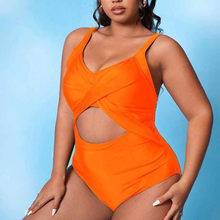 Damen Einteiler Badeanzug mit raffiniertem Wickeldesign und seitlichen Cut-Outs Echo Archiv
