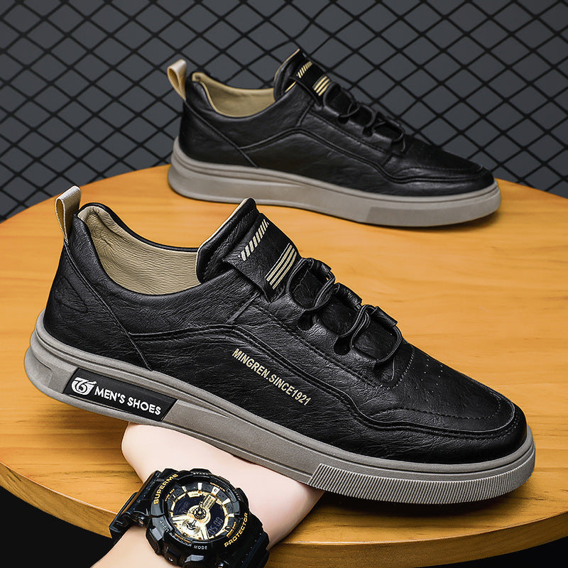 Herren elegante Low-Top Lederoptik City-Sneaker mit verstärkter Zehenkappe und gepolstertem Fersenkragen Echo Archiv
