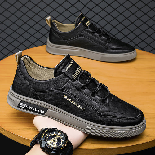 Herren elegante Low-Top Lederoptik City-Sneaker mit verstärkter Zehenkappe und gepolstertem Fersenkragen Echo Archiv