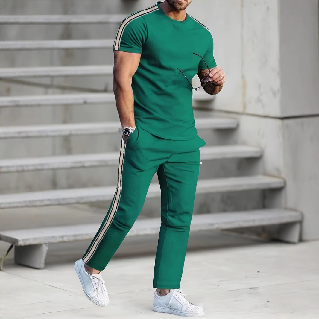Herren Sportliches Trikot und Jogginghose-Set mit seitlichen Details Echoarchiv
