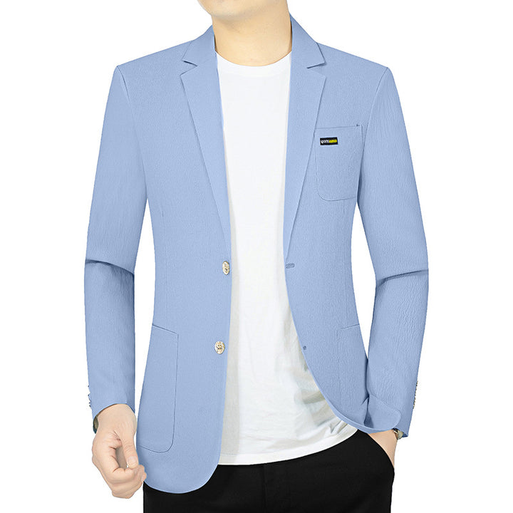 Herren Modernes Stretch Business-Sakko mit schmalem Schnitt und aufgesetzten Taschen – Tianoro