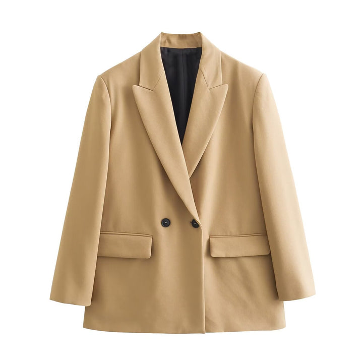 Damen nan taillierter Doppelreihiger Blazer mit schmalem Revers, aufgesetzten Pattentaschen und klarer Silhouette Echo Archiv