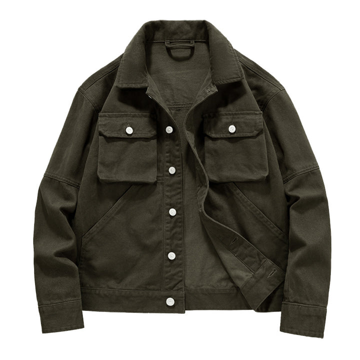 Herren nan kurze Worker-Jacke aus heavy-twill mit aufgesetzten Klappentaschen, schrägen Eingrifftaschen und verstärkten Nähten Echo Archiv