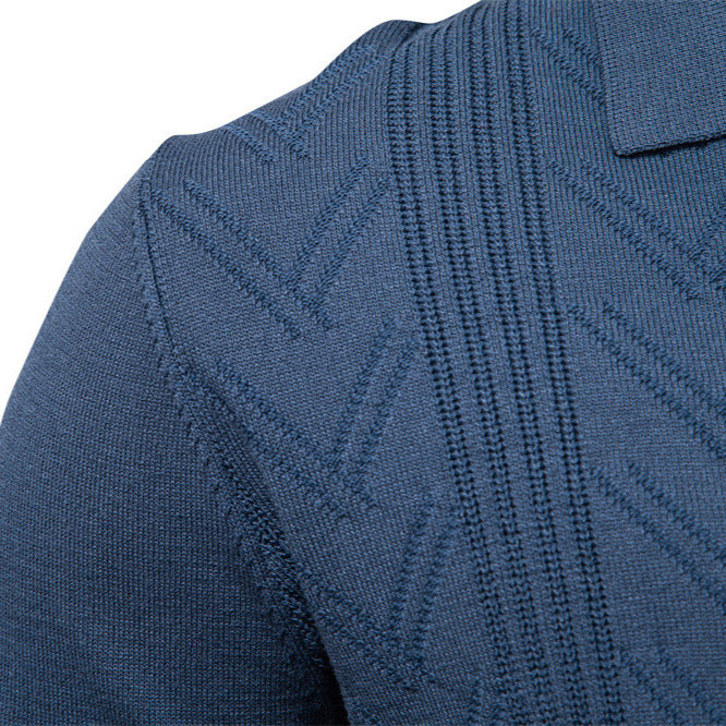 Herren Pullover mit V-Ausschnitt und strukturiertem Design Echoarchiv