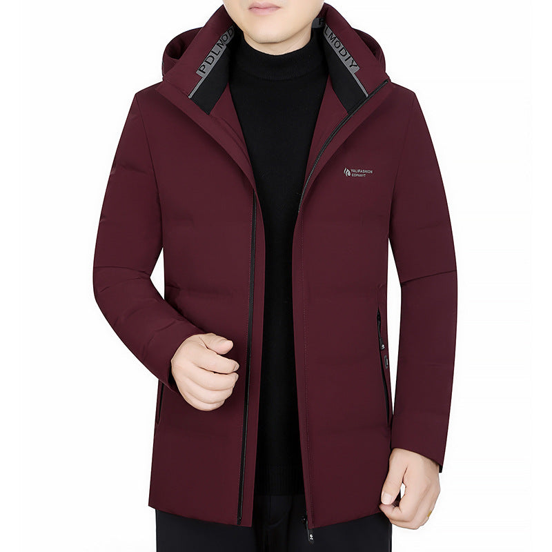 Herren Wattierter City-Mantel mit Kapuze, nahtlosem Minimaldesign und winddichter Performance-Außenhaut – Montevé