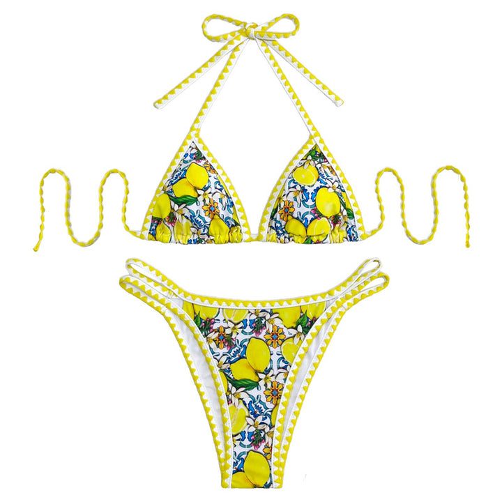 Damen Triangel-Bikini mit fröhlichem Zitrusmuster Echo Archiv