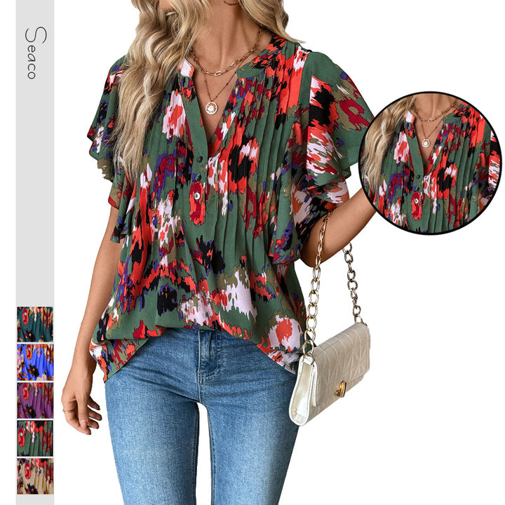 Damen Bluse mit Rüschenelementen und strukturiertem Design Echo Archiv