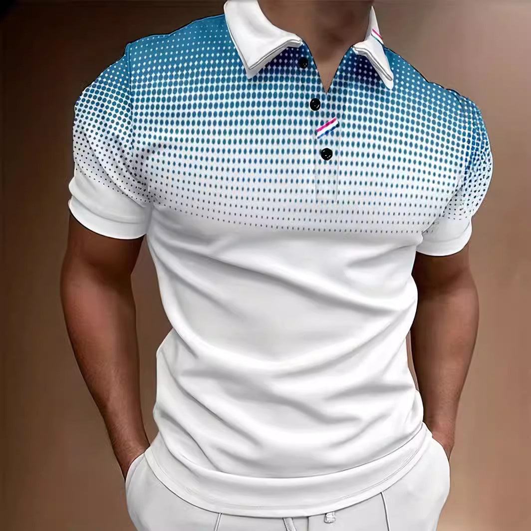 Herren Poloshirt mit modernem Punkte-Design und atmungsaktiver Stofftechnologie Echoarchiv