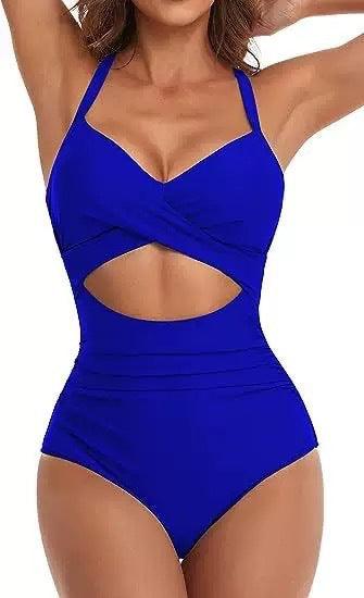 Damen Cut-Out Badeanzug mit Kreuzgurt Echo Archiv