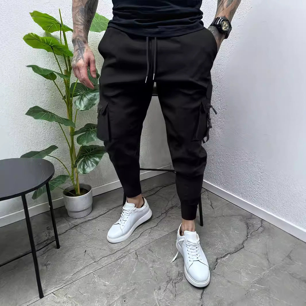 Herren Cargo-Hose mit funktionalen Reißverschlusstaschen und elastischem Bund Echoarchiv