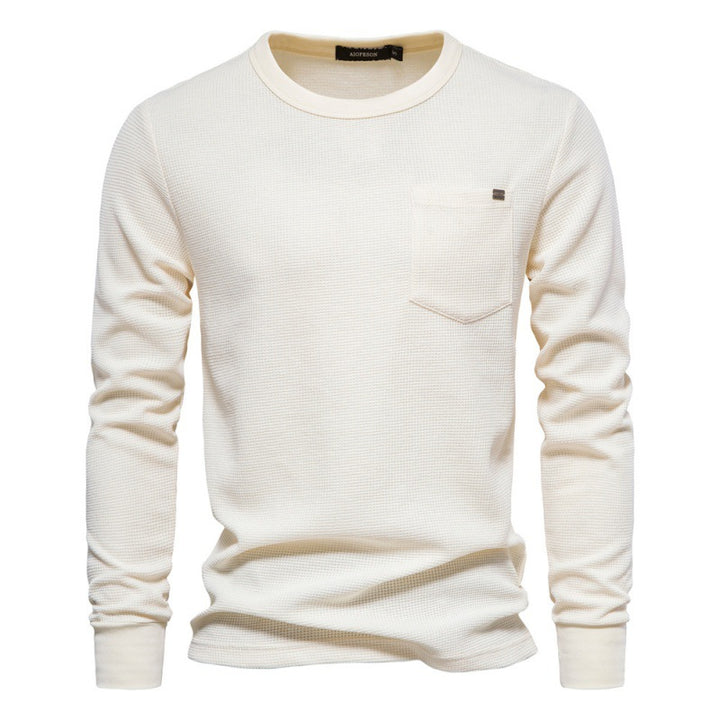 Herren Langarmshirt mit modularem Waffelstruktur und praktischer Brusttasche Echoarchiv