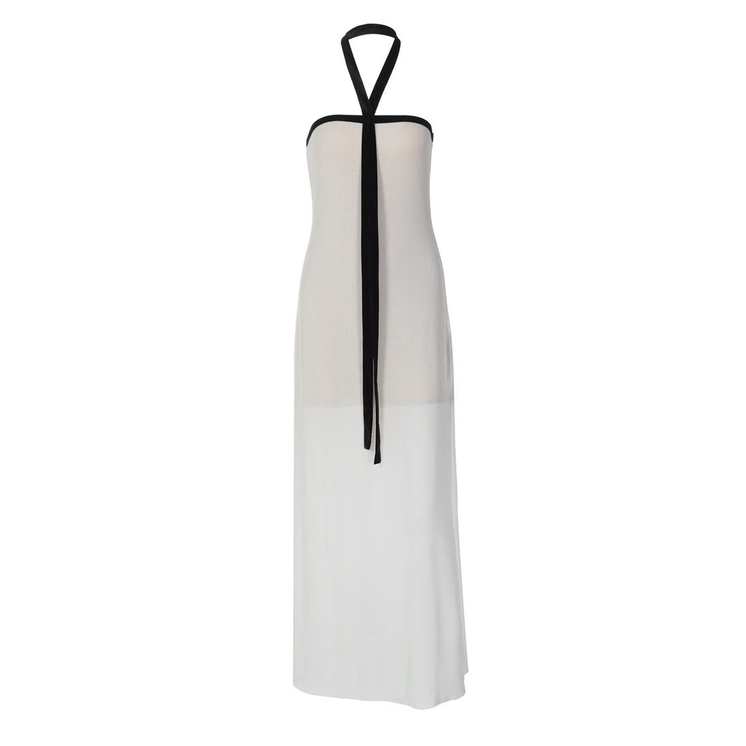 Damen Elegantes Maxikleid mit schulterfreiem Design und tailliertem Schnitt Echo Archiv
