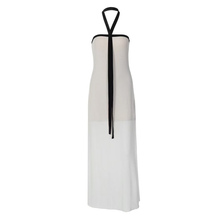 Damen Elegantes Maxikleid mit schulterfreiem Design und tailliertem Schnitt Echo Archiv