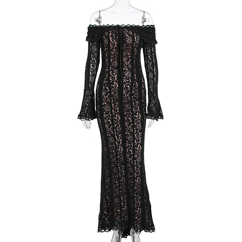 Damen Elegantes Spitzenkleid im figurbetonten Schnitt mit Off-Shoulder Design Echo Archiv