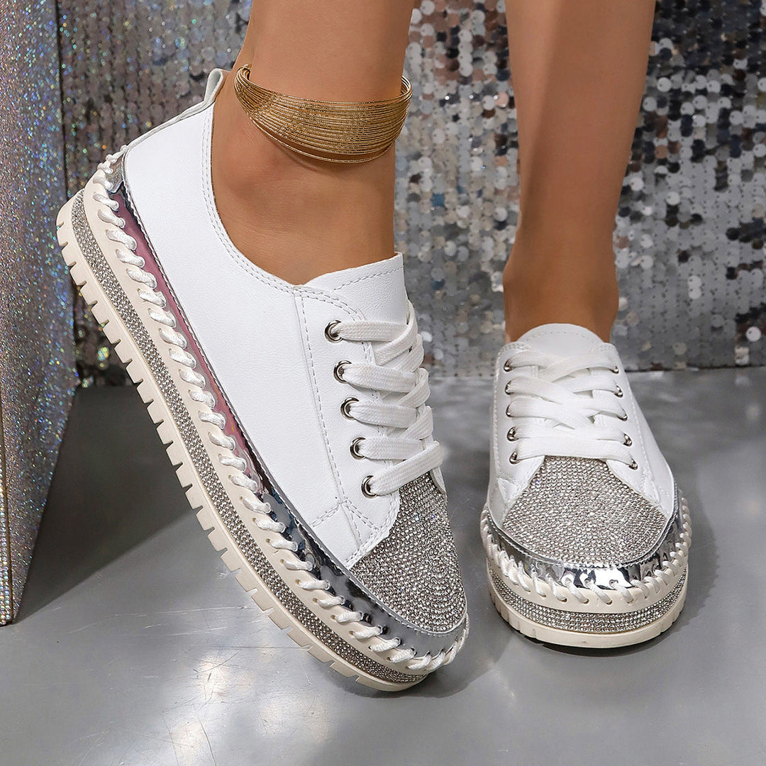 Damen Glamouröse Sneaker mit funkelndem Strass und trendiger Profilsohle Echo Archiv