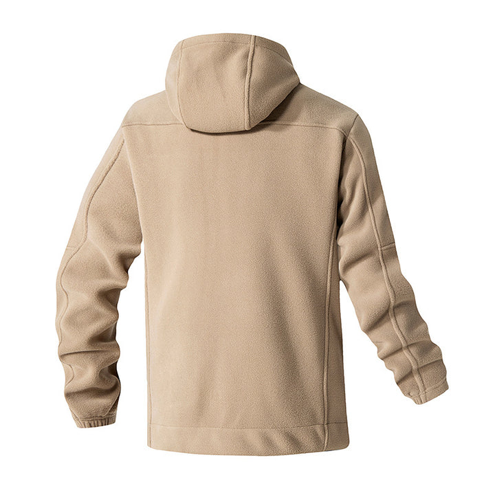 Herren technische Fleecejacke mit verstellbarer Kapuze und mehreren Reißverschlusstaschen Echoarchiv