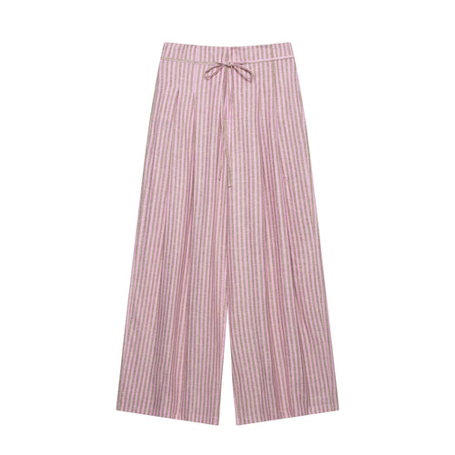 Damen Hochtaillierte Culotte-Hose mit weitem Bein, Tunnelzug und vorderem Schlitz Echo Archiv