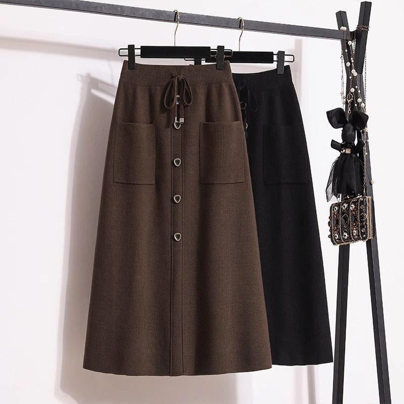 Damen Eleganter Maxirock mit praktischen Taschen Echo Archiv