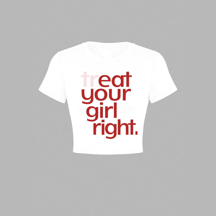 Damen Crop-T-Shirt mit kreativem Statementdruck Echo Archiv