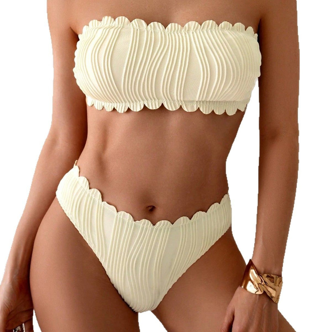 Damen Bandeau-Bikini mit modischem Wellenmuster Echo Archiv