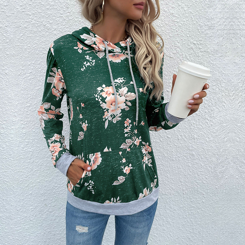Damen Lässiger Kapuzenpullover mit floralem Muster Echo Archiv
