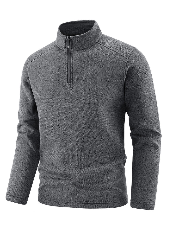 Herren Thermischer Strick-Fleecepullover mit halbem Reißverschluss und Stehkragen Echo Archiv
