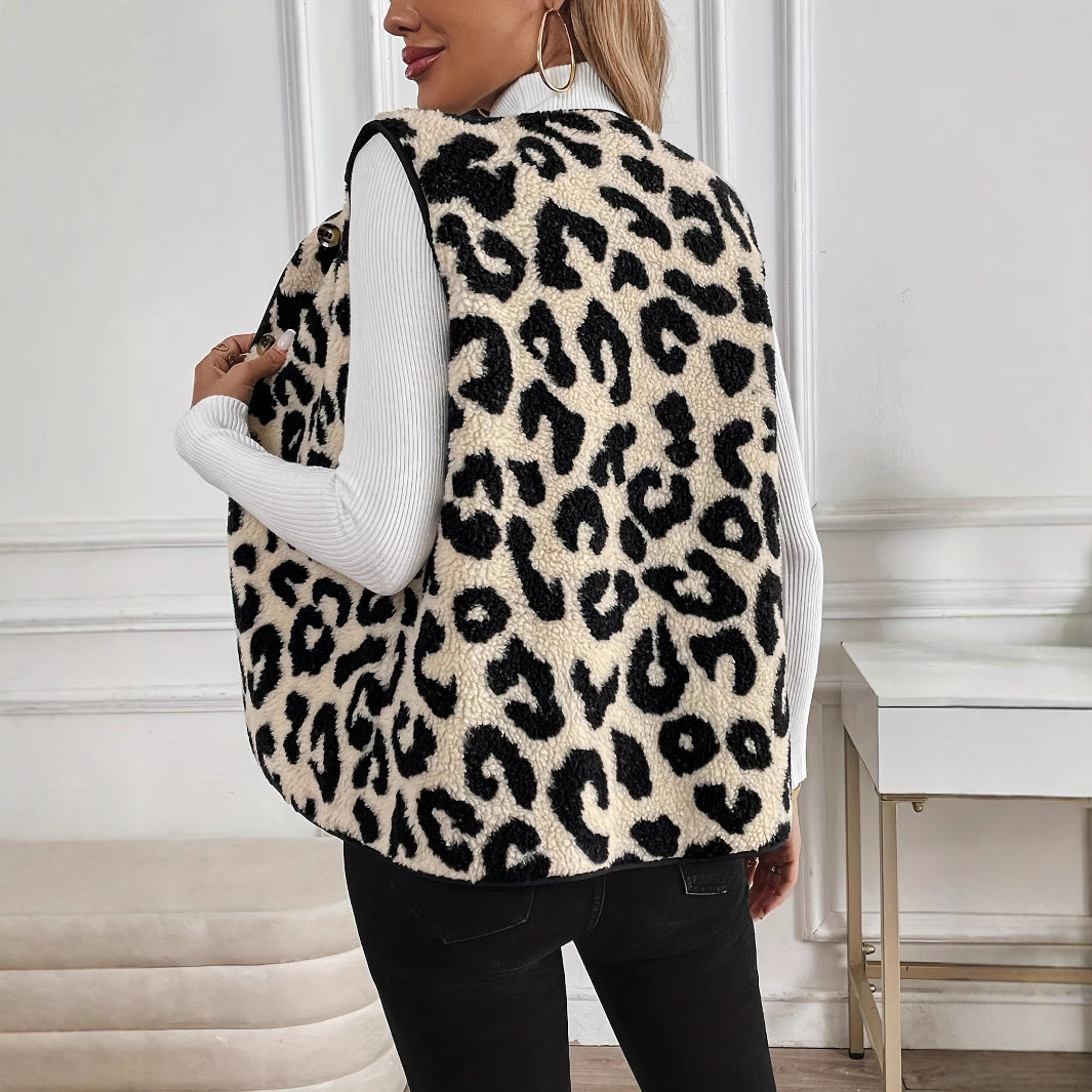Damen Kuschelige Leo-Fleece-Weste Echoarchiv