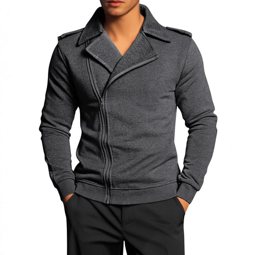 Herren lässige Zip-Jacke mit Kragen Echoarchiv