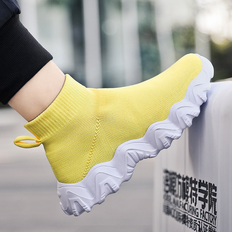 Damen nan elastischer Strick-Sockenschuh mit ergonomischer Wellen-Plateausohle Echo Archiv