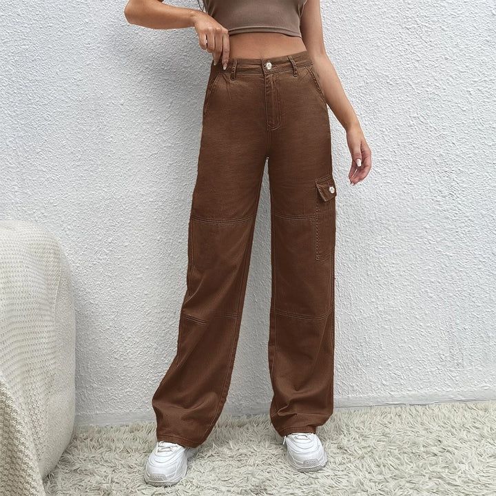 Damen Hochtaillierte Utility-Cargo-Hose im Wide‑Leg aus robustem Denim Echo Archiv