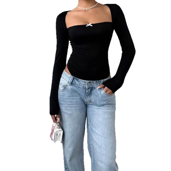 Damen Figurbetontes Langarm-Body mit elegantem Ausschnitt Echo Archiv