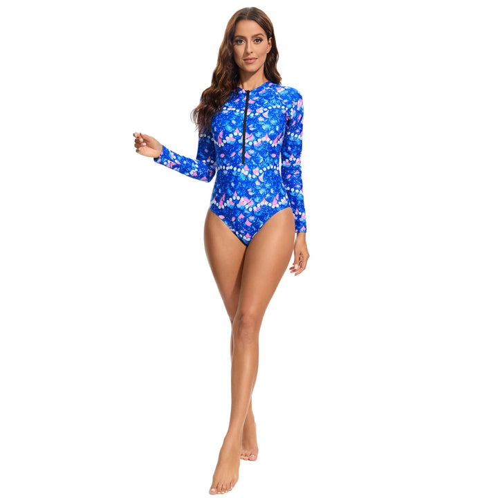 Damen Sportlicher Langarm-Badeanzug mit UV-Schutz Echo Archiv
