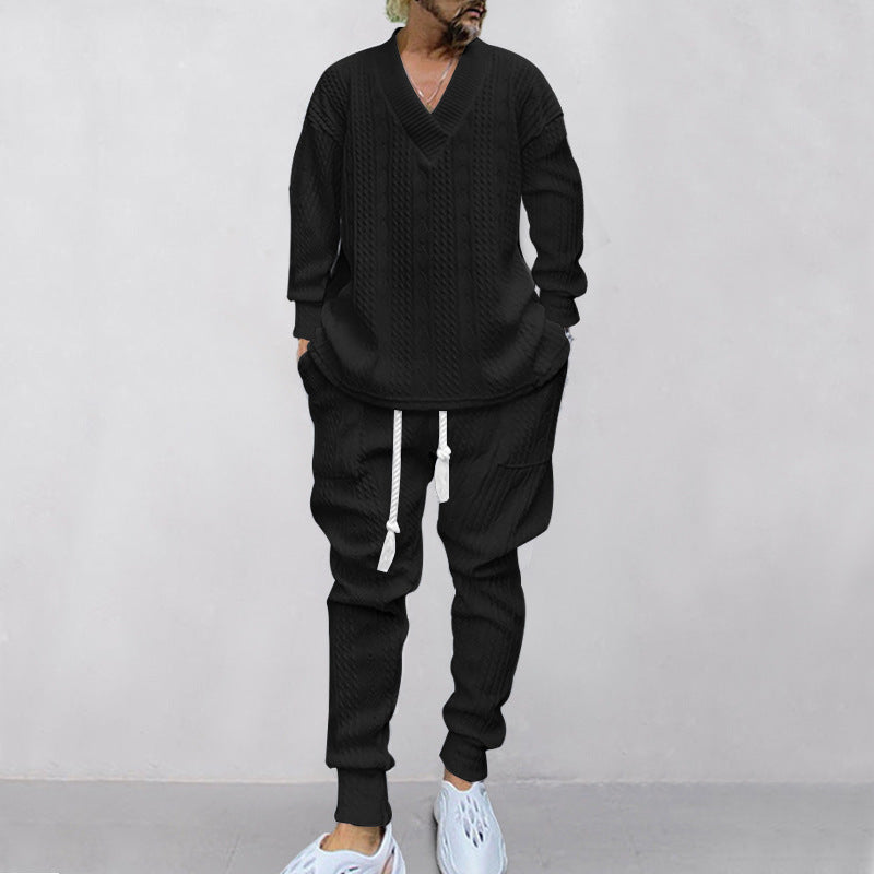 Herren Strick-Pullover und Jogginghose Set Echoarchiv