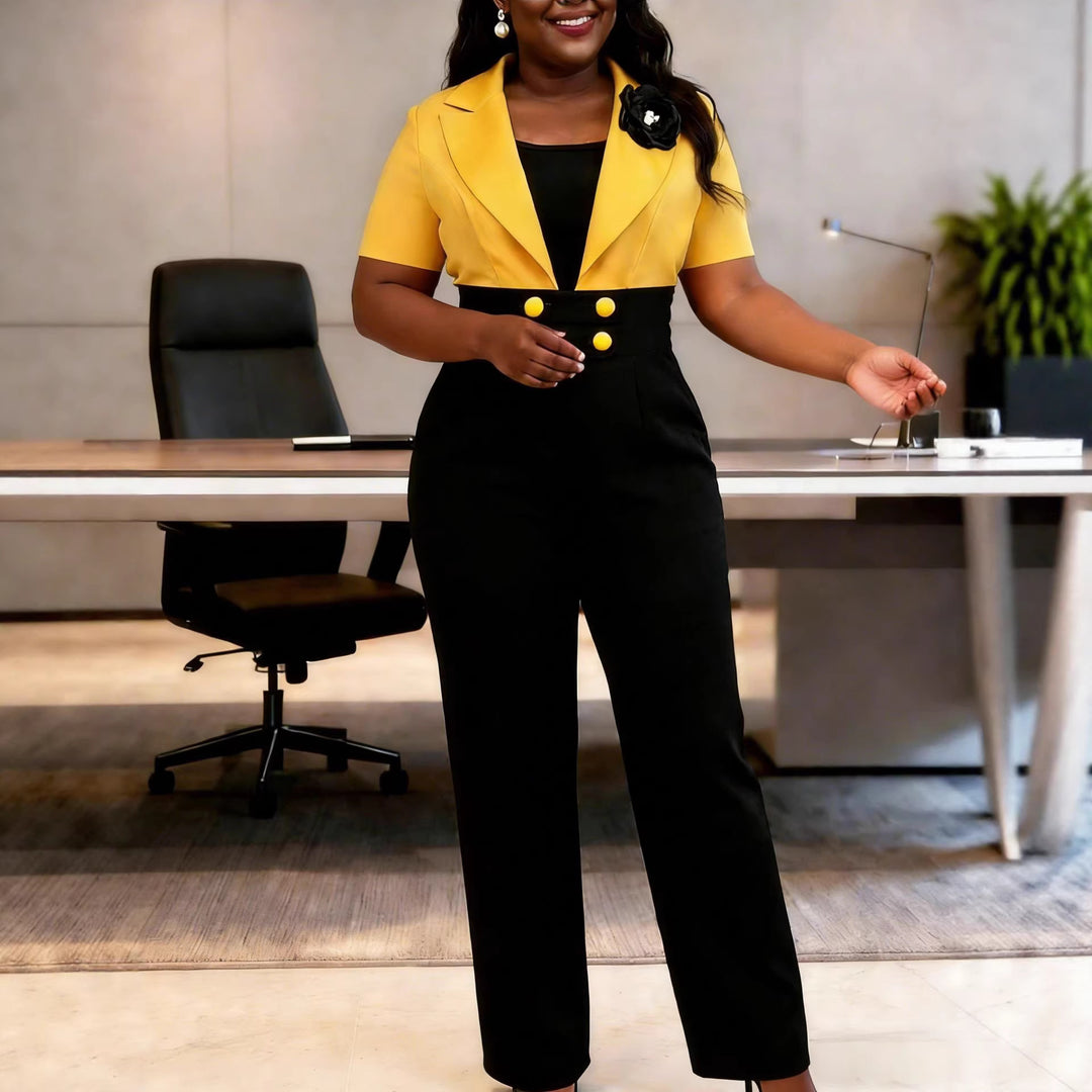 Damen Eleganter Jumpsuit mit tailliertem Blazer und modischen Akzenten Echo Archiv