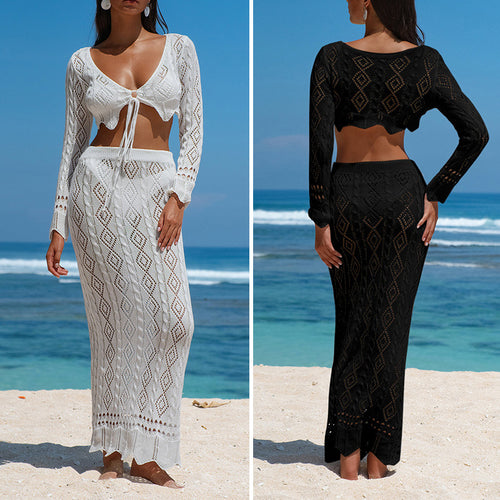 Damen Strick-Maxi-Set mit verstellbarem Bund und Schleifenverschluss Echo Archiv