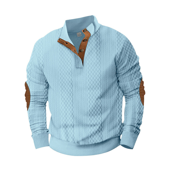 Herren modischer Strickpullover mit modernem Knopfdesign und strukturiertem Gewebe Echoarchiv
