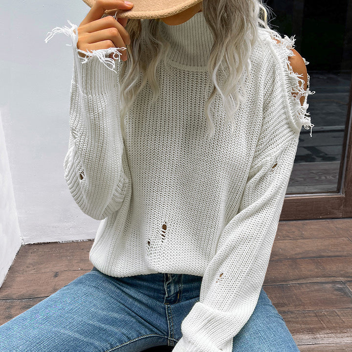 Damen Lässiger Oversized Pullover mit Lochdetails Echo Archiv