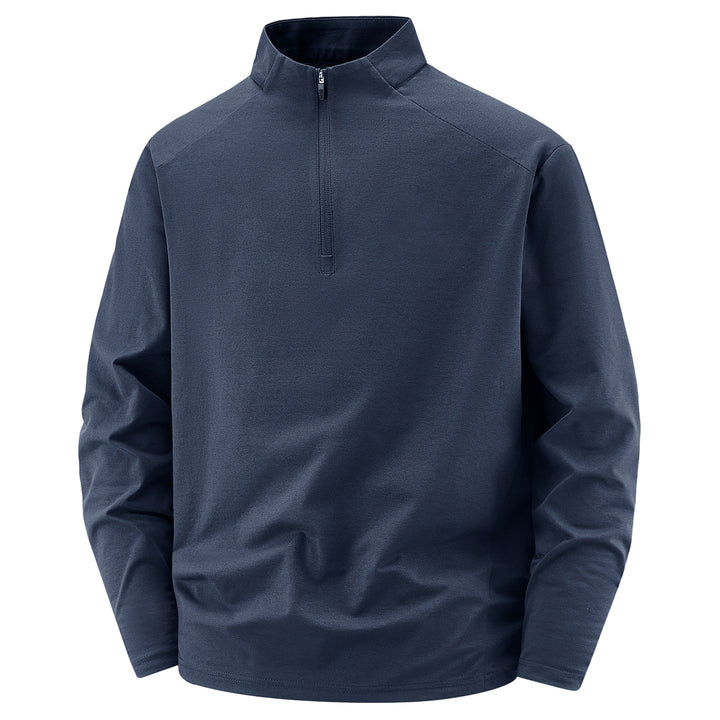 Herren Langarm-Halbreißverschluss-Performance-Pullover mit Stehkragen und technischem Stretch Echoarchiv