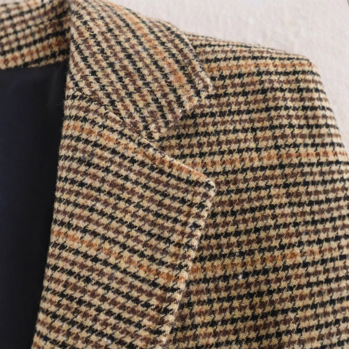 Damen nan taillierter Glencheck-Blazer mit Reverskragen und aufgesetzten Pattentaschen Echo Archiv