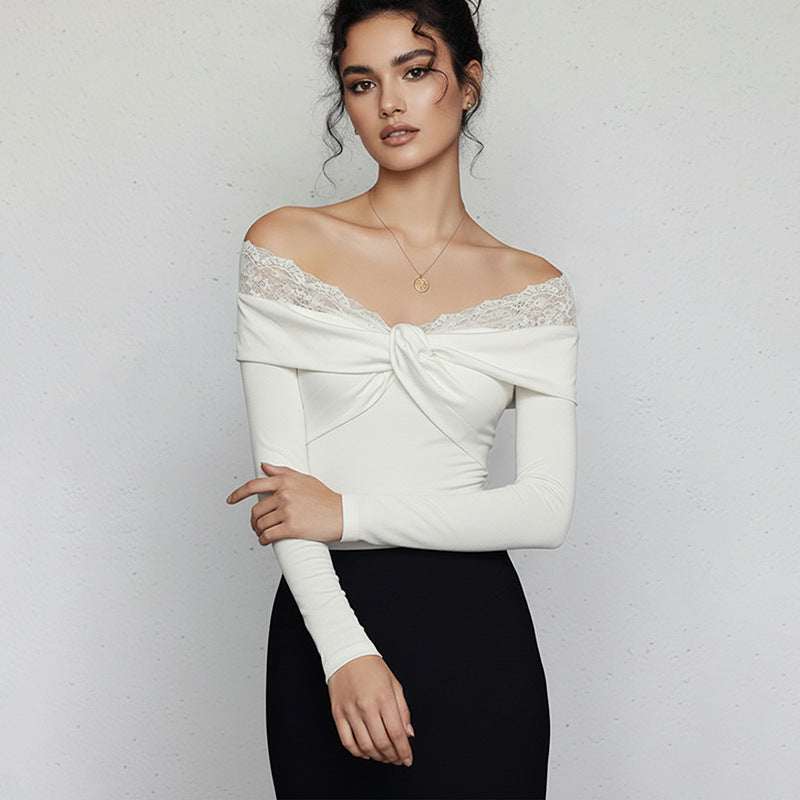 Damen Eleganter Body mit Spitzenkragen Echo Archiv