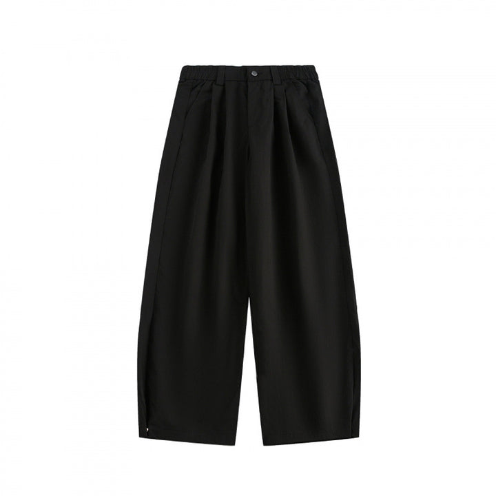 Damen Weite hochgeschnittene Culotte‑Hose mit Bundfalten, elastischem Taillenbund und Eingrifftaschen Echo Archiv