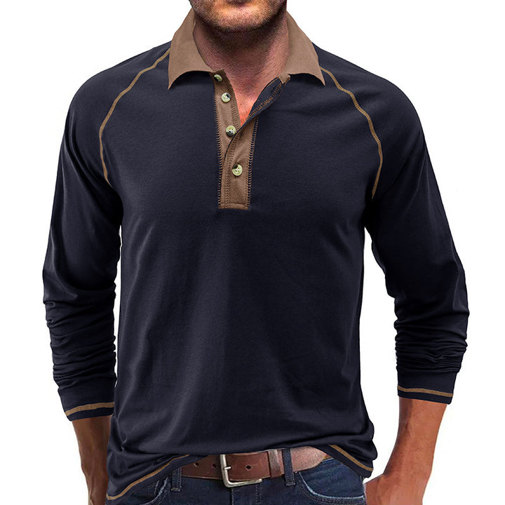 Herren Poloshirt mit langem Arm und modernem Kragen Echoarchiv